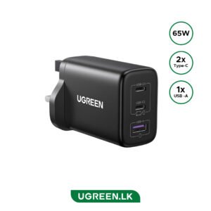 UGREEN 65W 3-Port (1A+2C) Fast Charger UK version