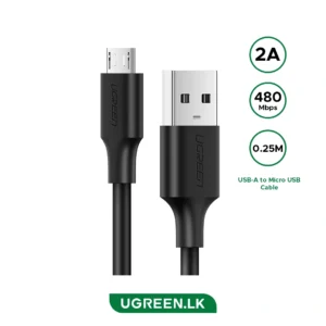 UGREEN 0.25 Meter USB to Micro 2A Max Cable