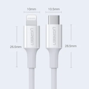 UGREEN 0.25 Meter 20W MFI Certified Type-C to Lightning Cable