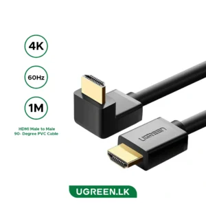 UGREEN 1 Meter 4K@60hz HDMI Male to Male 90 Degree Black Cable