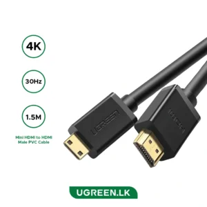 UGREEN 1.5 Meter 4K@30Hz Mini HDMI to HDMI Cable Male to Male Black