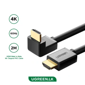 UGREEN 2 Meter 4K@60Hz HDMI Male to Male 90 Degree Black Cable