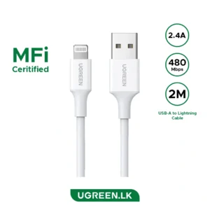 UGREEN 2 Meter MFi-Certified USB to Lightning Cable Nickel Plating ABS Shell