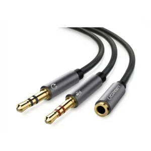 UGREEN 20 Cm 3.5mm Female to 2 Male Audio Cable with ABS Casing