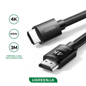 UGREEN 3 Meter 4K@60Hz HDMI Male to Male Nylon Braided Cable