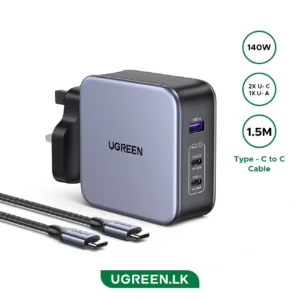 UGREEN 140W GaN Fast Charger with Type-C to Type-C 1.5Meter Cable