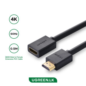 UGREEN 0.5 Meter 4K@60hz HDMI Male to Female Extension Cable